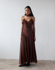 HARMATTAN MIDI DRESS IN CEDAR GEORGETTE