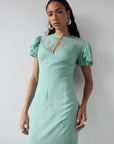 SUMATRA MAXI DRESS IN SEA GREEN GEORGETTE - De La Vali