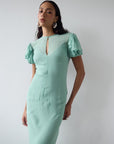 SUMATRA MAXI DRESS IN SEA GREEN GEORGETTE - De La Vali