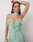 HARMATTAN MIDI DRESS IN SEA GEORGETTE