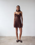 HARMATTAN MINI DRESS IN CEDAR GEORGETTE