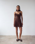 HARMATTAN MINI DRESS IN CEDAR GEORGETTE - De La Vali