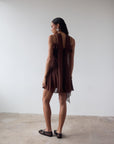 HARMATTAN MINI DRESS IN CEDAR GEORGETTE - De La Vali