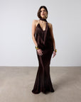 SUELO SKIRT IN CEDAR SILK SATIN