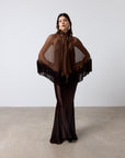 SUELO SKIRT IN CEDAR SILK SATIN
