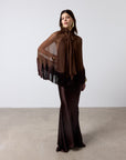 SUELO SKIRT IN CEDAR SILK SATIN