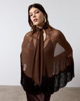 LEVANTO PONCHO IN CEDAR GEORGETTE - De La Vali