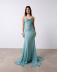 ATTICA MAXI DRESS IN SEA SILK CHIFFON - De La Vali