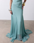 ATTICA MAXI DRESS IN SEA SILK CHIFFON - De La Vali