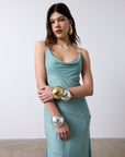 ATTICA MAXI DRESS IN SEA SILK CHIFFON - De La Vali