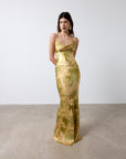 CLEODORA MAXI DRESS IN EL CEREZO SILK SATIN