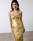 CLEODORA MAXI DRESS IN EL CEREZO SILK SATIN