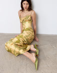 CLEODORA MAXI DRESS IN EL CEREZO SILK SATIN