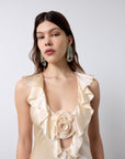NEMA LONG DRESS IN CREAM SILK SATIN