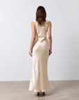 NEMA LONG DRESS IN CREAM SILK SATIN