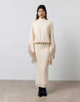 TRAMONTANA LONG DRESS IN CREAM JERSEY