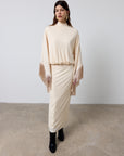 TRAMONTANA LONG DRESS IN CREAM JERSEY