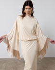 TRAMONTANA LONG DRESS IN CREAM JERSEY