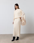 TRAMONTANA LONG DRESS IN CREAM JERSEY - De La Vali