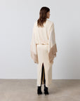 TRAMONTANA LONG DRESS IN CREAM JERSEY - De La Vali