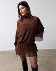 BAYAMO MINI DRESS IN CEDAR GEORGETTE