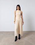 CYCLONE MIDI DRESS IN CREAM JERSEY - De La Vali