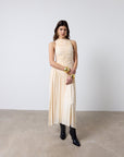 CYCLONE MIDI DRESS IN CREAM JERSEY - De La Vali