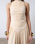 CYCLONE MIDI DRESS IN CREAM JERSEY