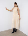 CYCLONE MIDI DRESS IN CREAM JERSEY