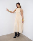 CYCLONE MIDI DRESS IN CREAM JERSEY - De La Vali