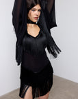 CRISTAL MINI DRESS IN BLACK CHIFFON