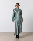 BAYAMO LONG DRESS IN SEA SILK SATIN