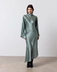 BAYAMO LONG DRESS IN SEA SILK SATIN - De La Vali