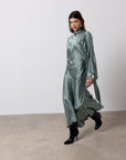 BAYAMO LONG DRESS IN SEA SILK SATIN - De La Vali