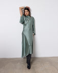 BAYAMO LONG DRESS IN SEA SILK SATIN