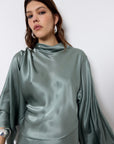 BAYAMO LONG DRESS IN SEA SILK SATIN