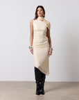 BRUBU MIDI DRESS IN CREAM JERSEY