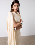 BRUBU MIDI DRESS IN CREAM JERSEY