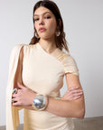 BRUBU MIDI DRESS IN CREAM JERSEY