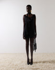 MISTRAL MINI DRESS IN BLACK CHIFFON & LACE - De La Vali