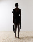 MISTRAL MINI DRESS IN BLACK CHIFFON & LACE