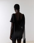MISTRAL MINI DRESS IN BLACK CHIFFON & LACE
