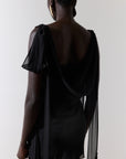 MISTRAL MINI DRESS IN BLACK CHIFFON & LACE