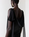 MISTRAL MINI DRESS IN BLACK CHIFFON & LACE