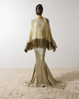 SUELO SKIRT IN SAND SILK SATIN