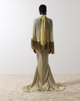 SUELO SKIRT IN SAND SILK SATIN