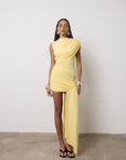 RAVENNA MINI DRESS IN BABY YELLOW JERSEY