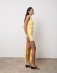 RAVENNA MINI DRESS IN BABY YELLOW JERSEY
