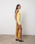 RAVENNA MINI DRESS IN BABY YELLOW JERSEY - De La Vali