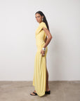 RAVENNA MINI DRESS IN BABY YELLOW JERSEY - De La Vali